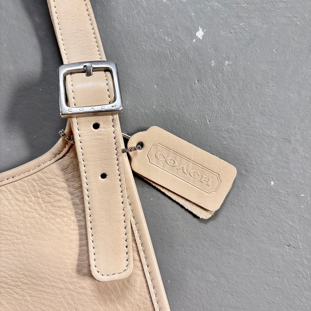 Coach Vintage Hippie Flap Crossbody Bag Bone White Leather Hobo 9135 - Picture 2 of 10
